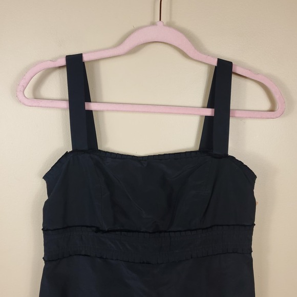 Vintage Lilly Pulitzer Black Ruffled Babydoll Sleeveless Silk Blouse Size 2 - Picture 2 of 10